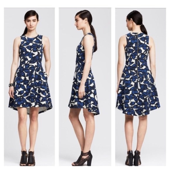 Banana Republic Dresses & Skirts - Banana Republic | Fit & Flare Blue Black Dress - 2